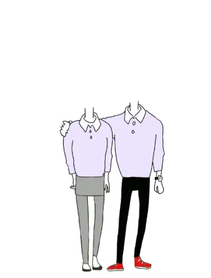 【PNG素材网-png.mixinnet.cn】无头情侣人物透明PNG（420x552）