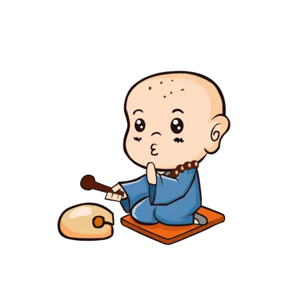 【PNG素材网-png.mixinnet.cn】敲木鱼的小和尚