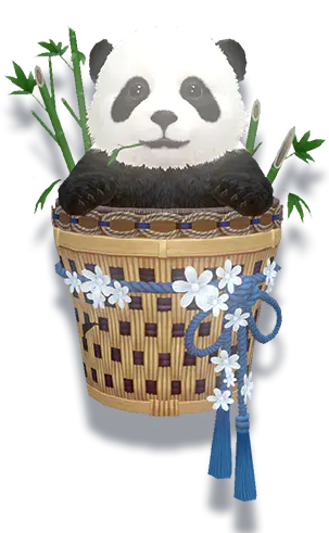 【PNG素材网-png.mixinnet.cn】熊猫篮子竹子