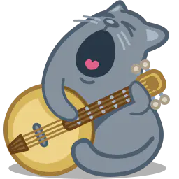 【PNG素材网-png.mixinnet.cn】猫弹五弦琴PNG图标