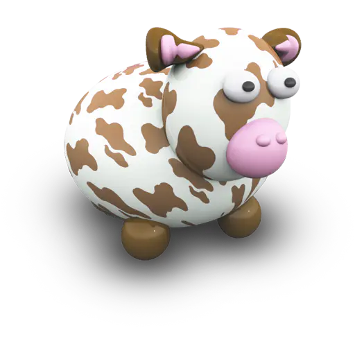 【PNG素材网-png.mixinnet.cn】3D个性陶瓷风格奶牛