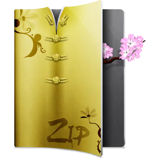 【PNG素材网-png.mixinnet.cn】黄色ZIP压缩文件夹中国风