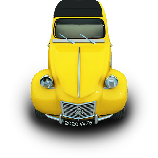 【PNG素材网-png.mixinnet.cn】黄色可爱汽车