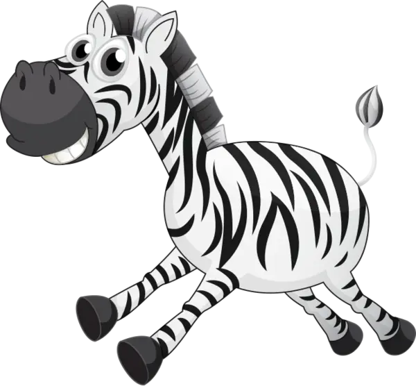 【PNG素材网-png.mixinnet.cn】卡通斑马(662x613)