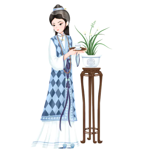 【PNG素材网-png.mixinnet.cn】中国风人物插画贴纸-红楼梦