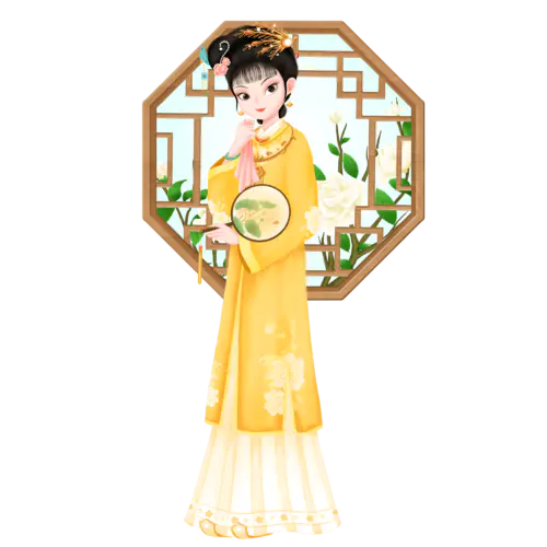 【PNG素材网-png.mixinnet.cn】中国风人物插画贴纸-红楼梦