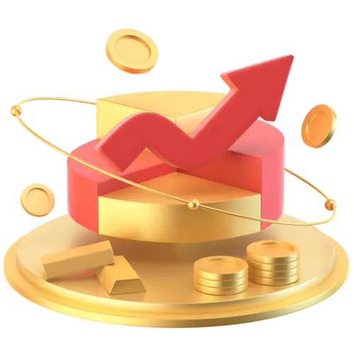 金融理财保险3D立体C4D金币组合元素