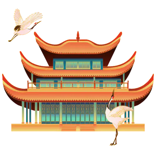 【PNG素材网-png.mixinnet.cn】国潮风中国传统建筑