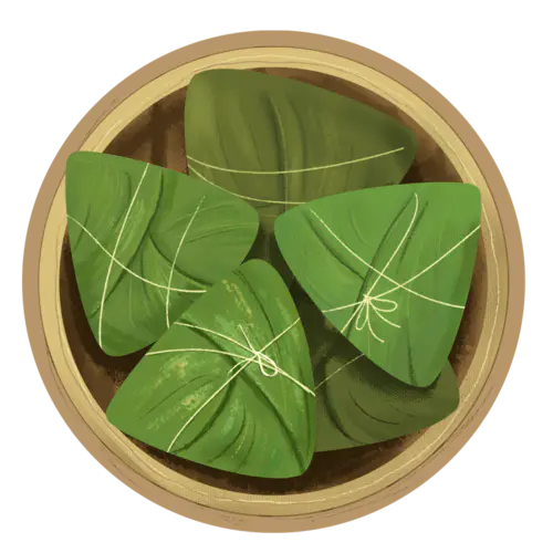 手绘风-端午节贴纸-粽子