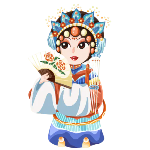 【PNG素材网-png.mixinnet.cn】手绘-Q版京剧人物贴纸8