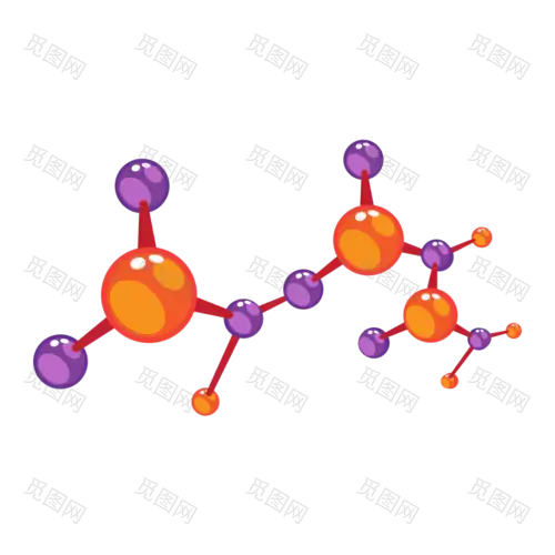手绘-初高中课程辅导贴纸-分子结构
