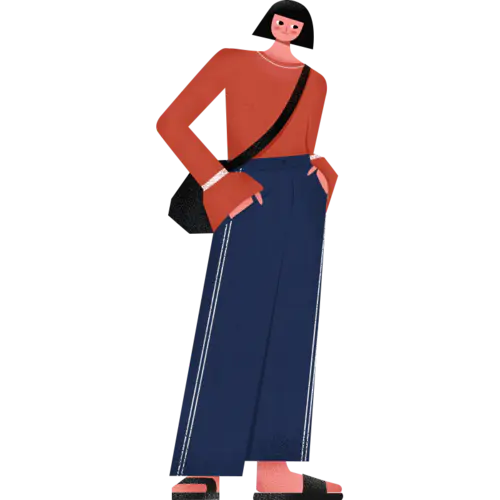 扁平风人物插画-女孩