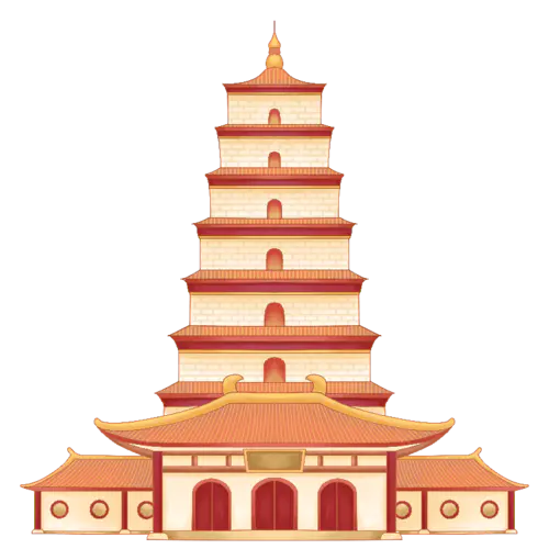 【PNG素材网-png.mixinnet.cn】手绘-中国风文化建筑创意贴纸9