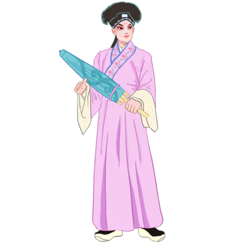 【PNG素材网-png.mixinnet.cn】手绘-京剧人物插画贴纸-生角1