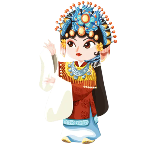【PNG素材网-png.mixinnet.cn】手绘-Q版京剧人物贴纸10