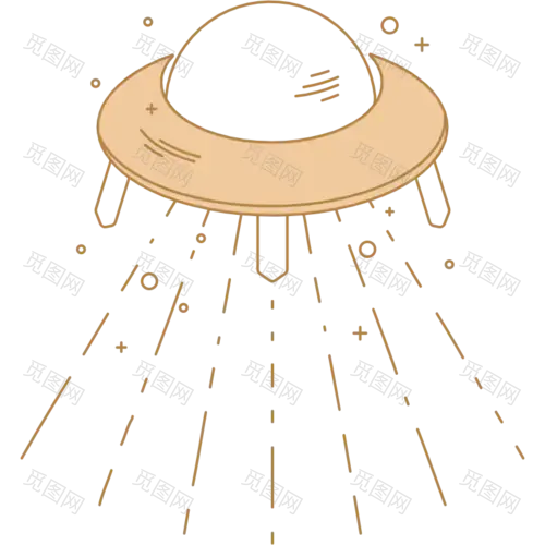 手绘-简笔画氛围贴纸SVG-飞船