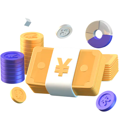 金融理财保险3D立体C4D金币组合元素