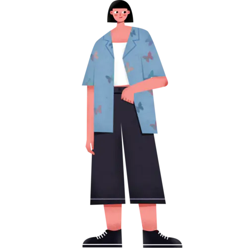 扁平风人物插画-女孩