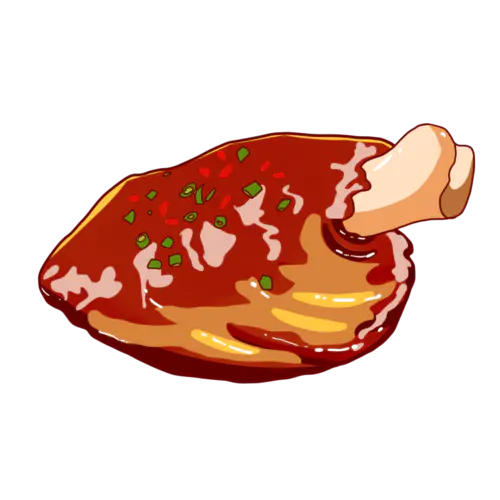 【PNG素材网-png.mixinnet.cn】手绘-肉类元素-鸡腿