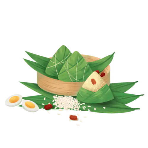 手绘风-端午节贴纸-粽子