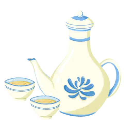 【PNG素材网-png.mixinnet.cn】手绘-重阳节元素贴纸-花瓶