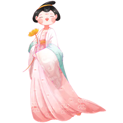 手绘-中国风汉服人物插画贴纸9