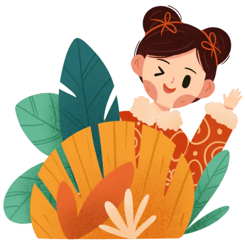 传统/新式节日主题-小女孩