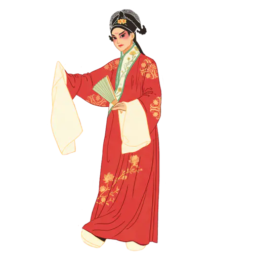 【PNG素材网-png.mixinnet.cn】手绘-京剧人物插画贴纸-生角3