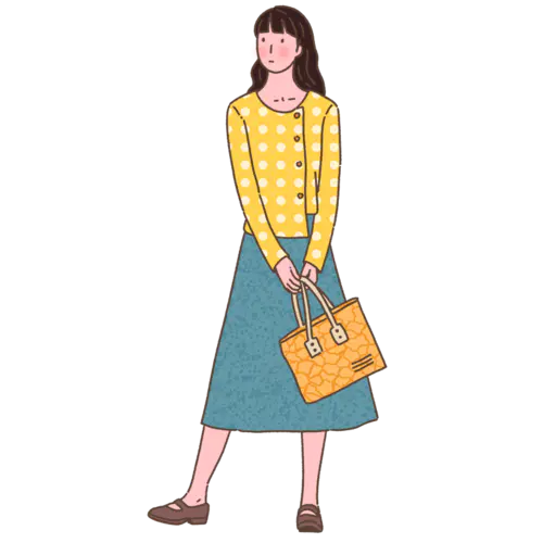 手绘人物插画贴纸-女孩