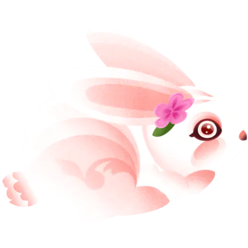 【PNG素材网-png.mixinnet.cn】中秋节主题元素插画贴纸-兔子