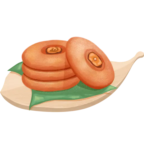手绘柿饼零食元素
