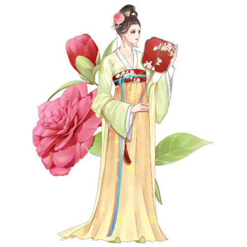 中国风贴纸-人物插画