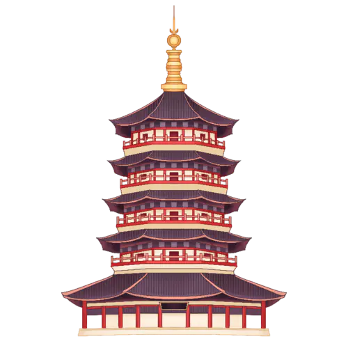 【PNG素材网-png.mixinnet.cn】手绘-中国风文化建筑创意贴纸8