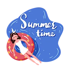 【PNG素材网-png.mixinnet.cn】夏季游泳圈上的女孩