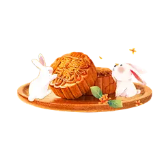 【PNG素材网-png.mixinnet.cn】月饼兔子月饼