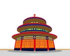 【PNG素材网-png.mixinnet.cn】国潮建筑插画PNG