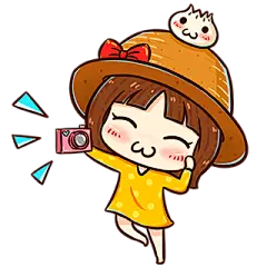 【PNG素材网-png.mixinnet.cn】卡通小女孩拍照