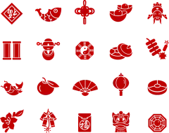 【PNG素材网-png.mixinnet.cn】中国传统元素 图标 中国红 透明背景 免扣素材 png