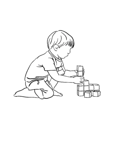 【PNG素材网-png.mixinnet.cn】小孩玩玩具简洁绘画黑白png元素
