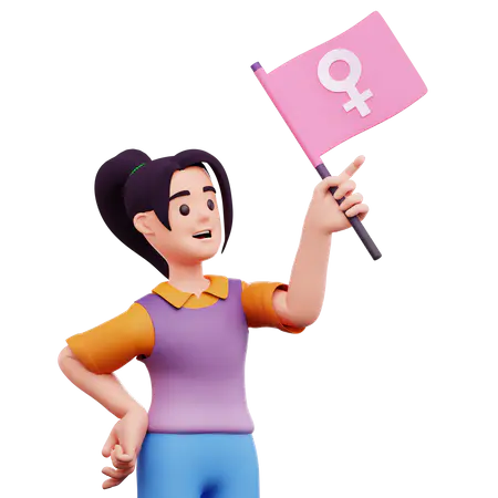 【PNG素材网-png.mixinnet.cn】手持女旗