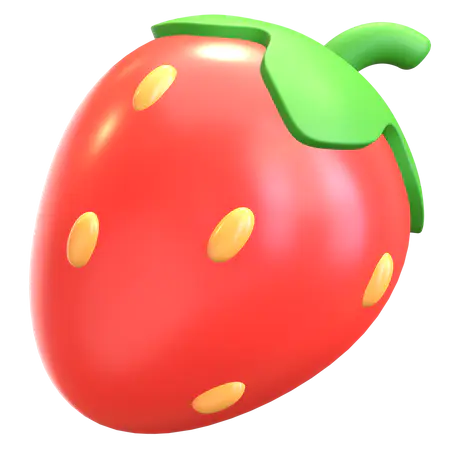 【PNG素材网-png.mixinnet.cn】草莓 3D 插图