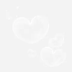 【PNG素材网-png.mixinnet.cn】白色半透明爱心泡泡