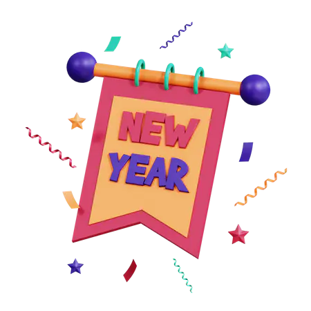 【PNG素材网-png.mixinnet.cn】新年旗帜