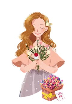 【PNG素材网-png.mixinnet.cn】插画女