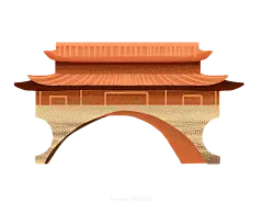 【PNG素材网-png.mixinnet.cn】国潮建筑插画PNG