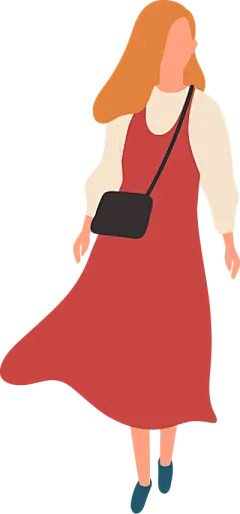 【PNG素材网-png.mixinnet.cn】大步走来的挎包少女 时尚男女PNG免抠图