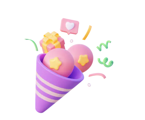 【PNG素材网-png.mixinnet.cn】Party Popper 3D Illustration