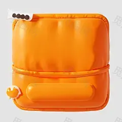 03307-4129519925-orange long upper shan,inflatable,plastic bag,cartoon,(white background _1