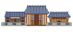 【PNG素材网-png.mixinnet.cn】古风建筑插画PNG