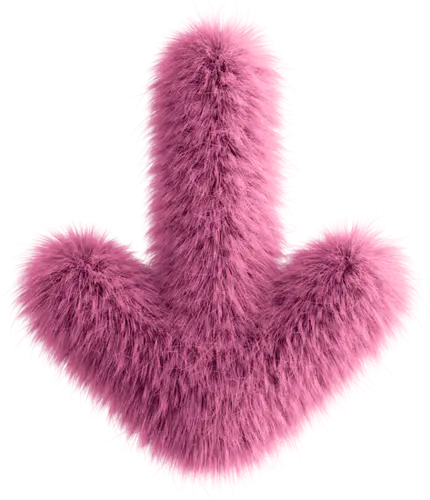 【PNG素材网-png.mixinnet.cn】Pink 3D Fluffy Symbol Arrow Bottom